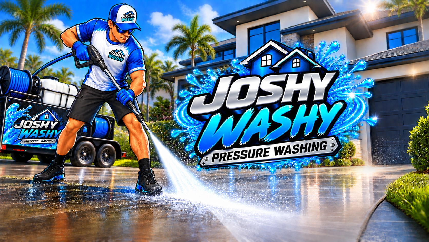 Sidewalk pressure washing